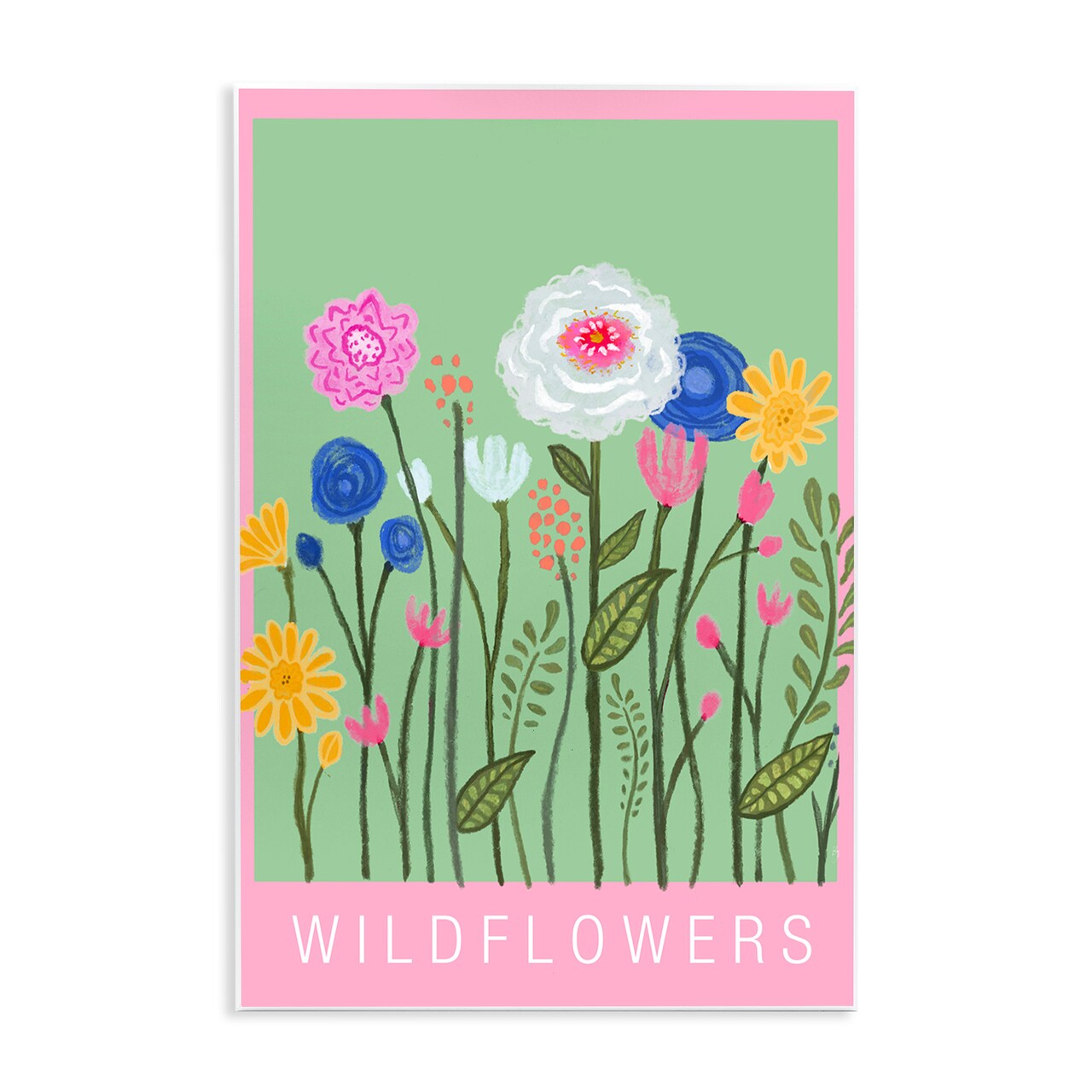 Stupell Industries Wild Flowers with Pink Border Wall Plaque, design by Elizabeth Medley